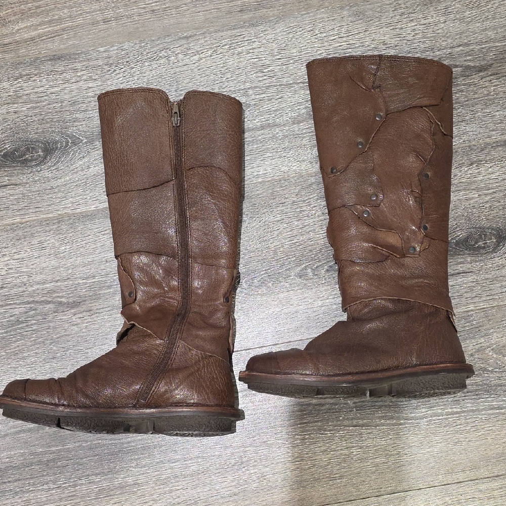 Trippen Brown Leather Boots Zip Up Size 7/7.5